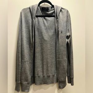 ALLSAINTS Mode Merino Zip Up Ramskull Hoodie, size SMALL